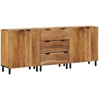 Sideboard 3 pcs Braun 60 x 33 x 75 cm Massivholz Akazie Vidaxl von VIDAXL