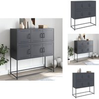 Sideboard Anthrazit 100,5x39x107 cm Stahl - Sideboard - Schrank - Wohnzimmermöbel - Metallschrank - Anthrazit Sideboard Sideboard Anthrazit 100,5x39x107 cm Stahl - Sideboard - Schrank - Wohnzimmermöbel - Metallschrank - Anthrazit Sideboard von VIDAXL