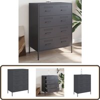 Sideboard Anthrazit 68x39x89 cm Stahl - Industrielles Design - Sideboard - Metallschrank - Stauraumspeicher - Wohnzimmerschrank von VIDAXL