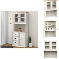 Sideboard-Aufsatz vigo Weiß 78x30x100 cm Massivholz Kiefer - Sideboard Aufsatz - Vitrinenschrank - Regal - Wohnzimmer Dekoration - Massiver Holzmöbel Sideboard-Aufsatz vigo Weiß 78x30x100 cm Massivholz Kiefer - Sideboard Aufsatz - Vitrinenschrank - Regal - Wohnzimmer Dekoration - Massiver Holzmöbel von VIDAXL