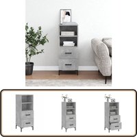 Sideboard Betongrau 34,5x34x90 cm Holzwerkstoff - Schreibtisch - Wohnzimmermöbel - Sideboard - Beistellschrank - Grau von VIDAXL