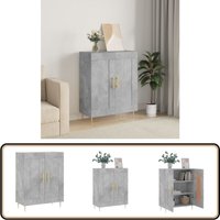 Sideboard Betongrau 69,5x34x90 cm Holzwerkstoff - Schreibtisch - Wohnzimmermöbel - Sideboard Grau - Regal - Holz Sideboard von VIDAXL