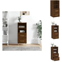 Vidaxl - Sideboard Braun Eichen-Optik 34,5x34x90 cm Holzwerkstoff - Schreibtisch - Wohnzimmermöbel - Sideboard - Eiche Optik - Holzmöbel von VIDAXL