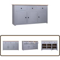 Sideboard Grau 135x40x80 cm Kiefernholz Panama - Holz Sideboard - Wohnzimmermöbel - Kiefernholz Sideboard - Grau Sideboard - Sideboard Mit Schubladen von VIDAXL