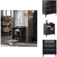 Vidaxl - Sideboard Hochglanz-Grau 57x35x70 cm Holzwerkstoff - Schreibtischregal - Wohnzimmerregale - Grau Sideboard - Holzschrank - Bücherregal von VIDAXL
