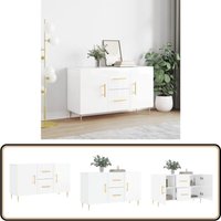 Sideboard Hochglanz-Weiß 100x36x60 cm Holzwerkstoff - Schreibtisch - Wohnzimmermöbel - Sideboard - Regal - Holz Sideboard von VIDAXL