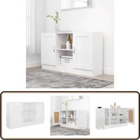 Vidaxl - Sideboard Hochglanz-Weiß 120x30,5x70 cm Holzwerkstoff - Schreibtisch - Wohnzimmermöbel - Sideboard - Regal - Holz Sideboard von VIDAXL