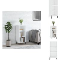 Sideboard Hochglanz-Weiß 34,5x32,5x90 cm Holzwerkstoff - Schreibtisch - Wohnzimmermöbel - Sideboard - Regal - Weißer Schrank von VIDAXL