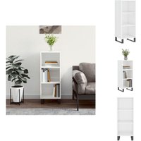 Sideboard Hochglanz-Weiß 34,5x32,5x90 cm Holzwerkstoff - Schreibtisch - Wohnzimmermöbel - Sideboard - Regal - Weißer Schrank von VIDAXL