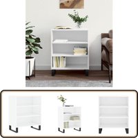 Sideboard Hochglanz-Weiß 57x35x70 cm Holzwerkstoff - Schreibtisch - Wohnzimmermöbel - Sideboard - Regal - Weißer Schrank von VIDAXL