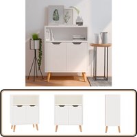 Sideboard Hochglanz-Weiß 60x30x72 cm Holzwerkstoff - Kommode - Sideboard - Weißes Sideboard - Holzmöbel - Regal von VIDAXL