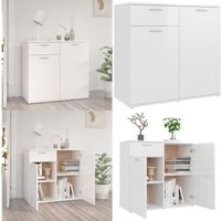 Vidaxl - Sideboard Hochglanz-Weiß 80x36x75 cm Holzwerkstoff - Schreibtisch - Sideboard - Wohnzimmermöbel - Holzmöbel - Weißes Möbelstück - Home & von VIDAXL