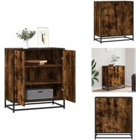 Sideboard Räuchereiche 68x35x76 cm Holzwerkstoff und Metall - Sideboard - Sideboards - Anrichte - Regal Sideboard Räuchereiche 68x35x76 cm Holzwerkstoff und Metall - Sideboard - Sideboards - Anrichte - Regal von VIDAXL