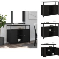 Sideboard Schwarz 100x35x80 cm Holzwerkstoff - Schreibtisch - Wohnzimmermöbel - Sideboard Schwarz - Holz Sideboard - Regal Sideboard Schwarz 100x35x80 cm Holzwerkstoff - Schreibtisch - Wohnzimmermöbel - Sideboard Schwarz - Holz Sideboard - Regal von VIDAXL