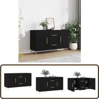 Sideboard Schwarz 100x36x60 cm Holzwerkstoff - Schreibtisch - Wohnzimmermöbel - Sideboard Schwarz - Holz Sideboard - Regal von VIDAXL