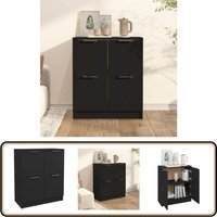Sideboard Schwarz 60x30x70 cm Holzwerkstoff - Schreibtisch - Wohnzimmermöbel - Sideboard Schwarz - Holz Sideboard - tv Stand von VIDAXL