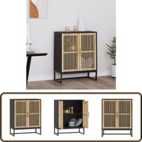 Sideboard Schwarz 60x30x75 cm Holzwerkstoff - Schreibtisch - Sideboard - Wohnzimmermöbel - Schwarz - Massivholzmöbel von VIDAXL