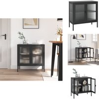 Sideboard Schwarz 70x35x70 cm Glas und Stahl - Sideboard - Wohnzimmermöbel - Schreibtisch - Regal - Schwarz Sideboard Schwarz 70x35x70 cm Glas und Stahl - Sideboard - Wohnzimmermöbel - Schreibtisch - Regal - Schwarz von VIDAXL