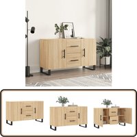 Sideboard Sonoma-Eiche 100x36x60 cm Holzwerkstoff - Sideboard - Wohnzimmermöbel - Eichefarben - Holzmöbel - Regal von VIDAXL