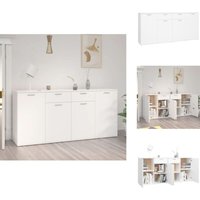 Sideboard Weiß 160x36x75 cm Holzwerkstoff - Schreibtisch - Sideboard - Wohnzimmermöbel - Holzmöbel - Weißer Schreibtisch von VIDAXL