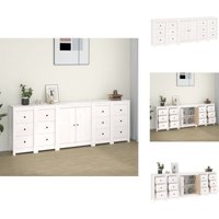 Sideboard Weiß 230x35x80 cm Massivholz Kiefer - Sideboard - Holz Sideboard - Weißes Sideboard - Massiver Kiefer - Wohnraum Möbeln Sideboard Weiß 230x35x80 cm Massivholz Kiefer - Sideboard - Holz Sideboard - Weißes Sideboard - Massiver Kiefer - Wohnraum Möbeln von VIDAXL