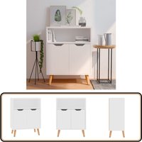 Sideboard Weiß 60x30x72 cm Holzwerkstoff - Kommode - Sideboard - Regal - Wohnzimmermöbel - Holzmöbel von VIDAXL