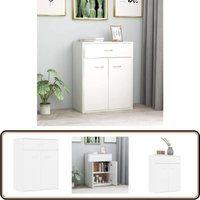 Sideboard Weiß 60x30x75 cm Holzwerkstoff - Schubladenkommode - Sideboard Weiß - Wohnzimmertisch - Regal - tv Stand von VIDAXL