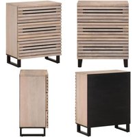 Sideboard Weiß 60x34x75 cm Massivholz Mango - Industrielles Design - Sideboard - Schubladenschrank - Wohnraummöbel - Esszimmermöbel - Home & Living von VIDAXL