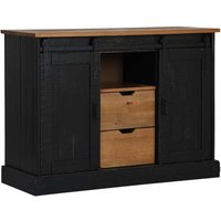 Vidaxl - Sideboard halden 2 Schiebetüren Schwarz 112x40x80 cm Massivholz von VIDAXL