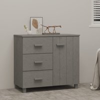 Sideboard hamar Hellgrau 90x40x80 cm Massivholz Kiefer - Vidaxl von VIDAXL