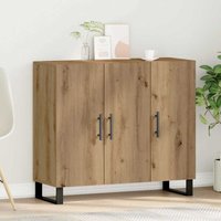 Sideboard mit 3 Türen Artisan Eiche 90x34x80 cm Holzwerkstoff - Vidaxl von VIDAXL