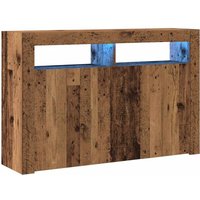 Sideboard mit LED-Leuchten Altholz-Optik 115,5x30x75 cm Vidaxl 604189 von VIDAXL