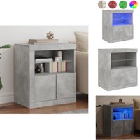Vidaxl - Sideboard mit LED-Leuchten Betongrau 60,5x37x67 cm - Sideboard - Wohnzimmermöbel - TV-Schreibtisch - Regal - Aufbewahrung von VIDAXL