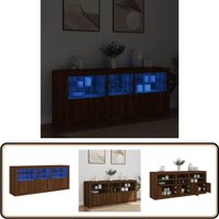 Sideboard mit LED-Leuchten Braun Eichen-Optik 162x37x67 cm - Sideboard - Wohnwand - TV-Schrank - Regal - Wohnzimmermöbel Sideboard mit LED-Leuchten Braun Eichen-Optik 162x37x67 cm - Sideboard - Wohnwand - TV-Schrank - Regal - Wohnzimmermöbel von VIDAXL