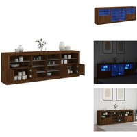 Sideboard mit LED-Leuchten Braun Eichen-Optik 202x37x67 cm - Modernes Sideboard - Holz Sideboard - Regal - Wohnzimmermöbel - tv Stand Sideboard mit LED-Leuchten Braun Eichen-Optik 202x37x67 cm - Modernes Sideboard - Holz Sideboard - Regal - Wohnzimmermöbel - tv Stand von VIDAXL