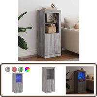 Sideboard mit LED-Leuchten Grau Sonoma 41x37x100 cm - Sideboard - Wohnzimmermöbel - TV-Schreibtisch - Regal - Grau von VIDAXL