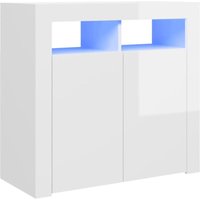 Sideboard,Kommode mit LED-Leuchten Hochglanz-Weiß 80x35x75 cm vidaXL von BONNEVIE