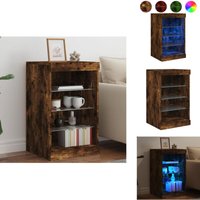 Sideboard mit LED-Leuchten Räuchereiche 41x37x67 cm - Schreibtisch - Wohnzimmermöbel - Sideboard - Regal - tv Stand von VIDAXL