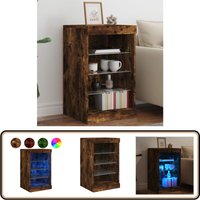 Sideboard mit LED-Leuchten Räuchereiche 41x37x67 cm - Schreibtisch - Wohnzimmermöbel - Sideboard - Regal - tv Stand von VIDAXL