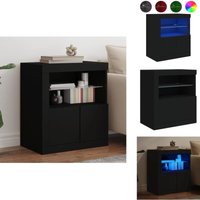 Sideboard mit LED-Leuchten Schwarz 60,5x37x67 cm - Sideboard - Wohnzimmermöbel - TV-Schreibtisch - Regal - Holz Sideboard Sideboard mit LED-Leuchten Schwarz 60,5x37x67 cm - Sideboard - Wohnzimmermöbel - TV-Schreibtisch - Regal - Holz Sideboard von VIDAXL