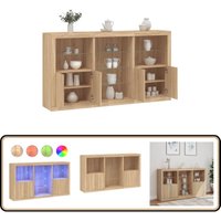 Sideboard mit LED-Leuchten Sonoma-Eiche 181,5x37x100 cm - Schreibtisch - Wohnzimmermöbel - Sideboard - Holz Sideboard - Eiche Sideboard von VIDAXL