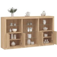 Sideboard mit LED-Leuchten Sonoma-Eiche 181,5x37x100 cm - Vidaxl von VIDAXL
