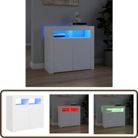Sideboard mit LED-Leuchten Weiß 80x35x75 cm - Schreibtisch - Sideboard - Wohnzimmermöbel - Regal - Möbelstück Sideboard mit LED-Leuchten Weiß 80x35x75 cm - Schreibtisch - Sideboard - Wohnzimmermöbel - Regal - Möbelstück von VIDAXL