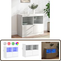 Sideboard mit LED-Leuchten Weiß 81x37x67 cm - Modernes Sideboard - Holz Sideboard - Wohnzimmermöbel - tv Stand - Regal von VIDAXL