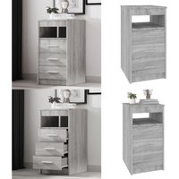 Vidaxl - Sideboard mit Schubladen Grau Sonoma 40x50x76 cm Holzwerkstoff - Sideboard - Kommode - Schrank - Wohnzimmermöbel - Grau - Home & Living von VIDAXL