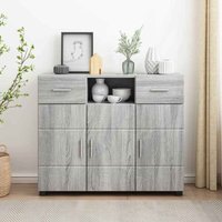 Sideboard mit Tür Grau Sonoma 88.5 x 30.5 x 73 cm Holzwerkstoff vidaXL von VIDAXL
