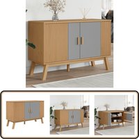 Sideboard olden Grau und Braun 114x43x73,5 cm Massivholz Kiefer - Schreibtisch - Wohnzimmermöbel - Sideboard - Regal - Holzmöbel Sideboard olden Grau und Braun 114x43x73,5 cm Massivholz Kiefer - Schreibtisch - Wohnzimmermöbel - Sideboard - Regal - Holzmöbel von VIDAXL