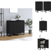 Sideboards 2 Stk. Schwarz 40x35x70 cm Holzwerkstoff - Sideboard - Wohnzimmertisch - Holzmöbel - Schwarze Möbel - Stauraumschränke von VIDAXL