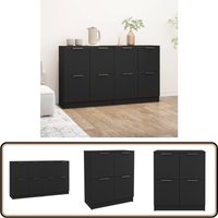 Sideboards 2 Stk. Schwarz 60x30x70 cm Holzwerkstoff - Schreibtisch - Wohnzimmermöbel - Sideboard Schwarz - Holz Sideboard - Regal Schwarz von VIDAXL