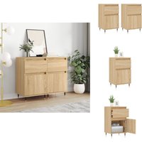Vidaxl - Sideboards 2 Stk. Sonoma-Eiche 40x35x70 cm Holzwerkstoff - Schreibtisch - Wohnzimmermöbel - Sideboard - Holz Sideboard - Eiche Sideboard von VIDAXL